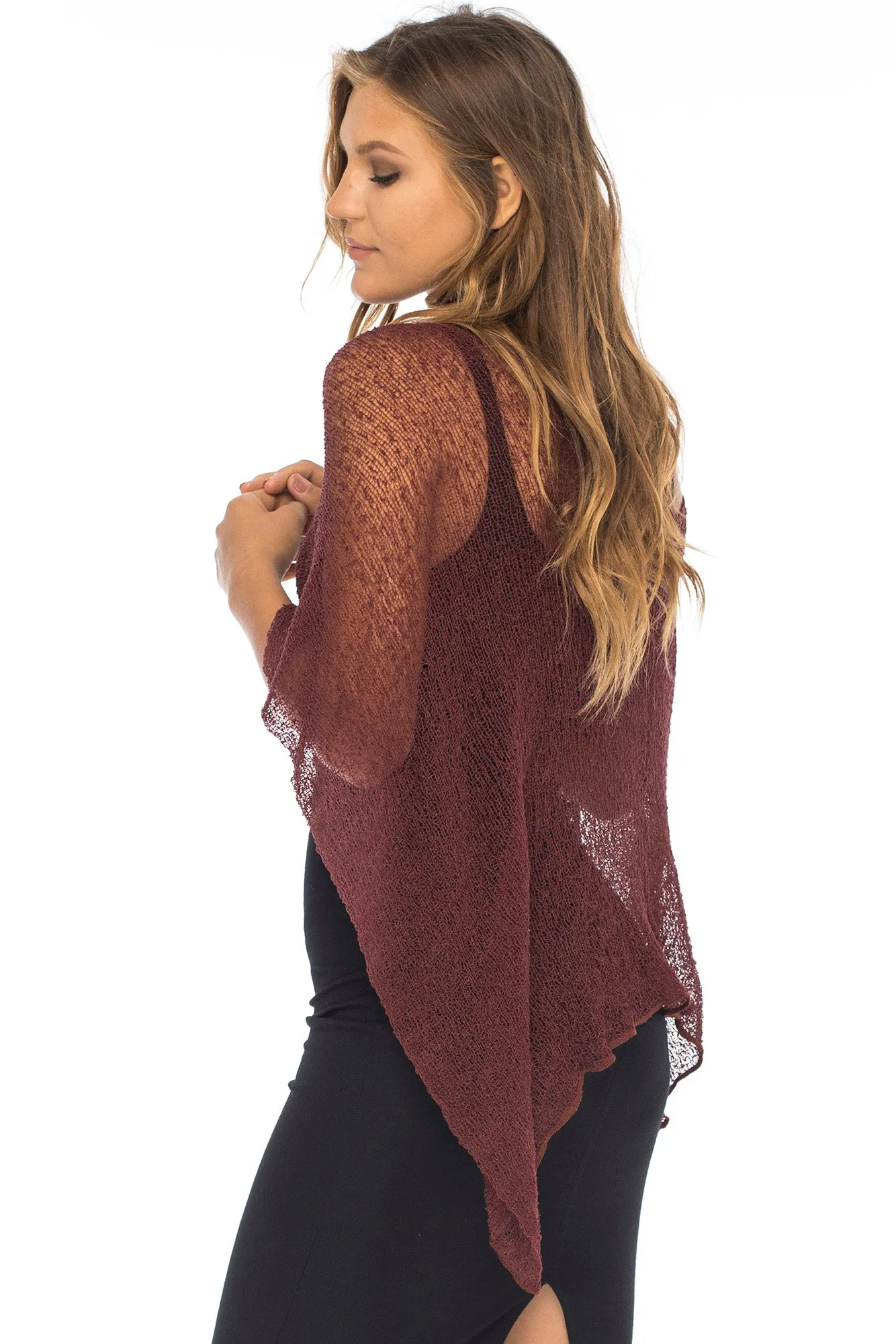 Sheer Poncho Bolero Pullover Shrug