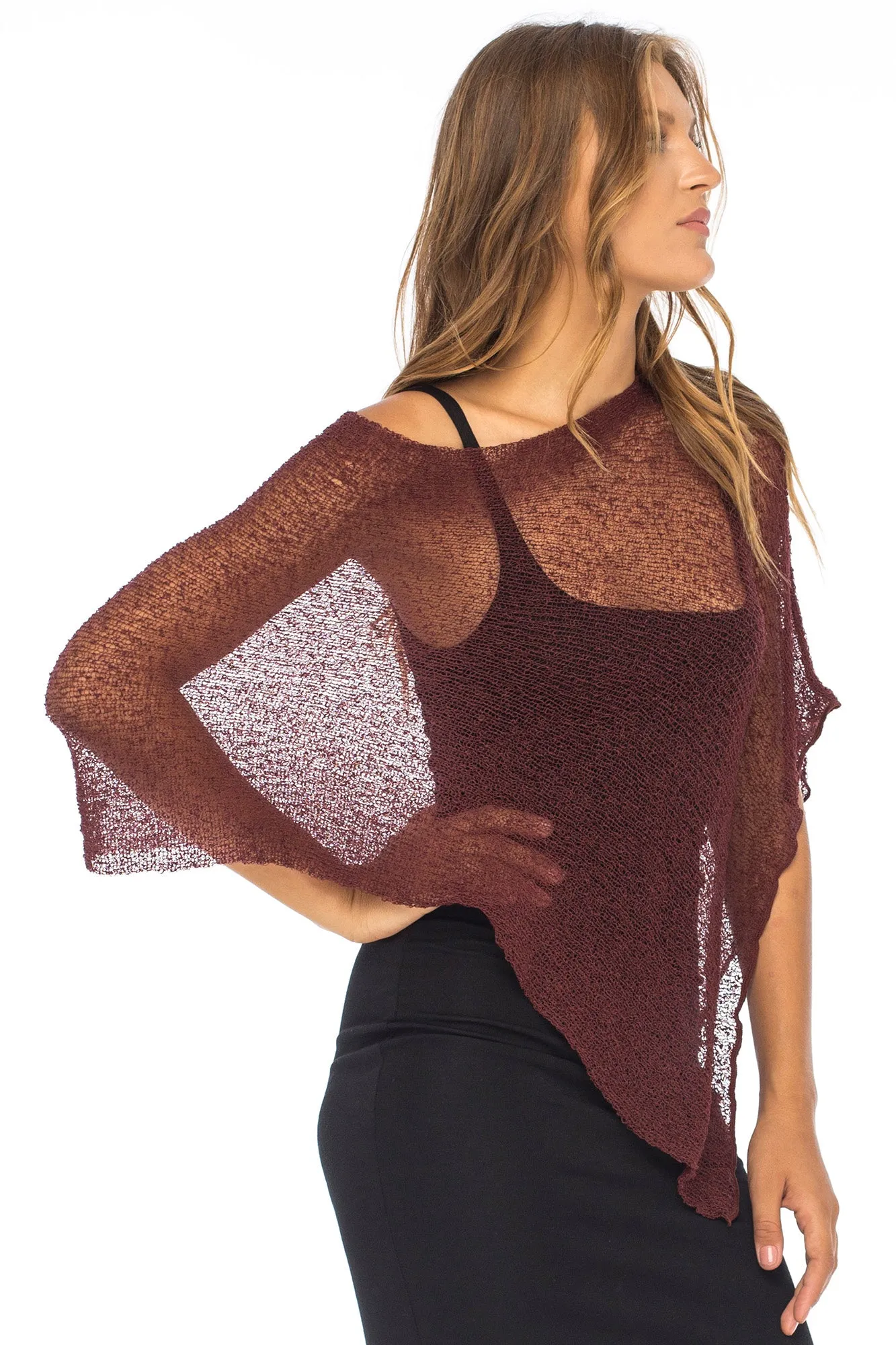 Sheer Poncho Bolero Pullover Shrug