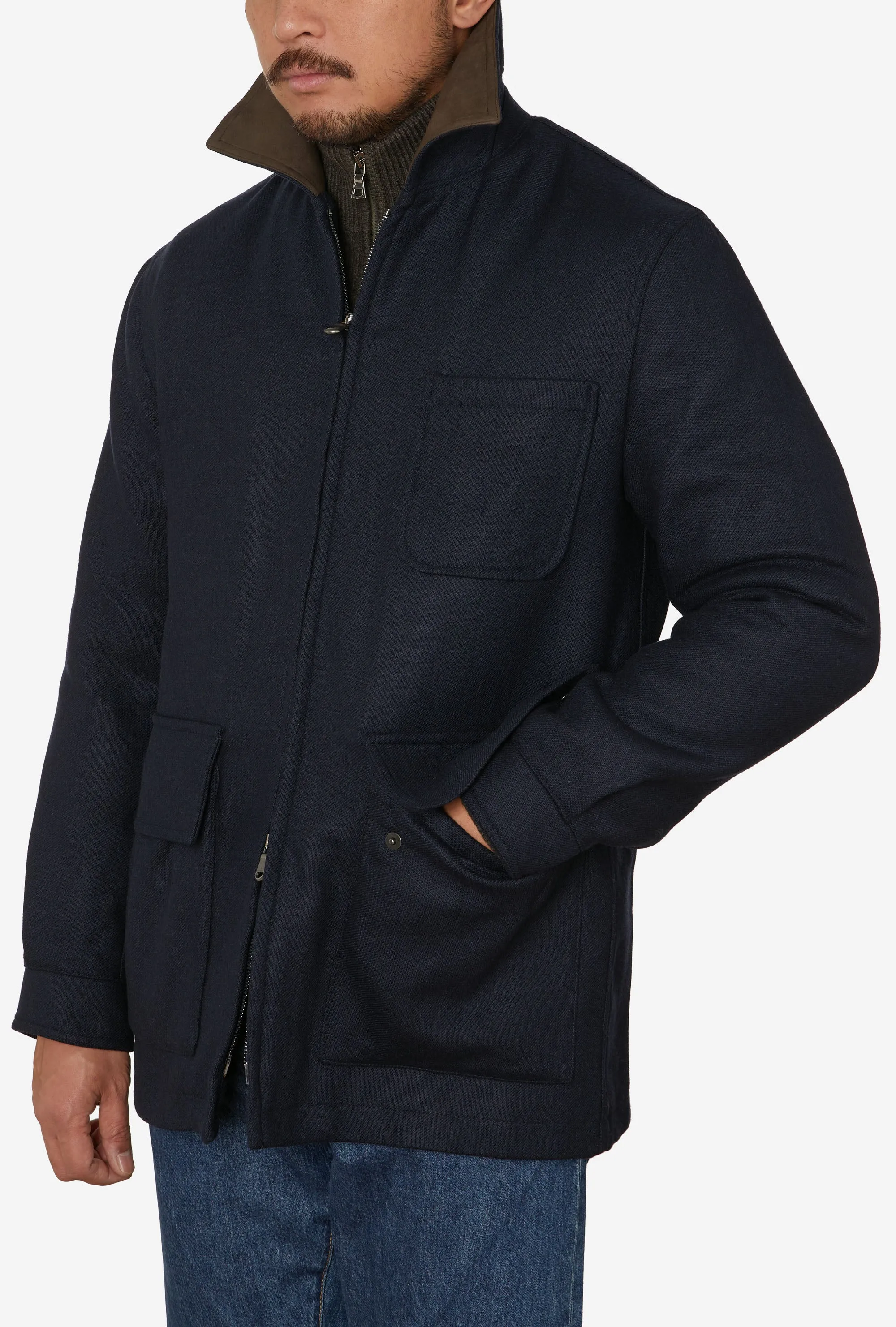 Shooting Jacket Technical Wool Navy