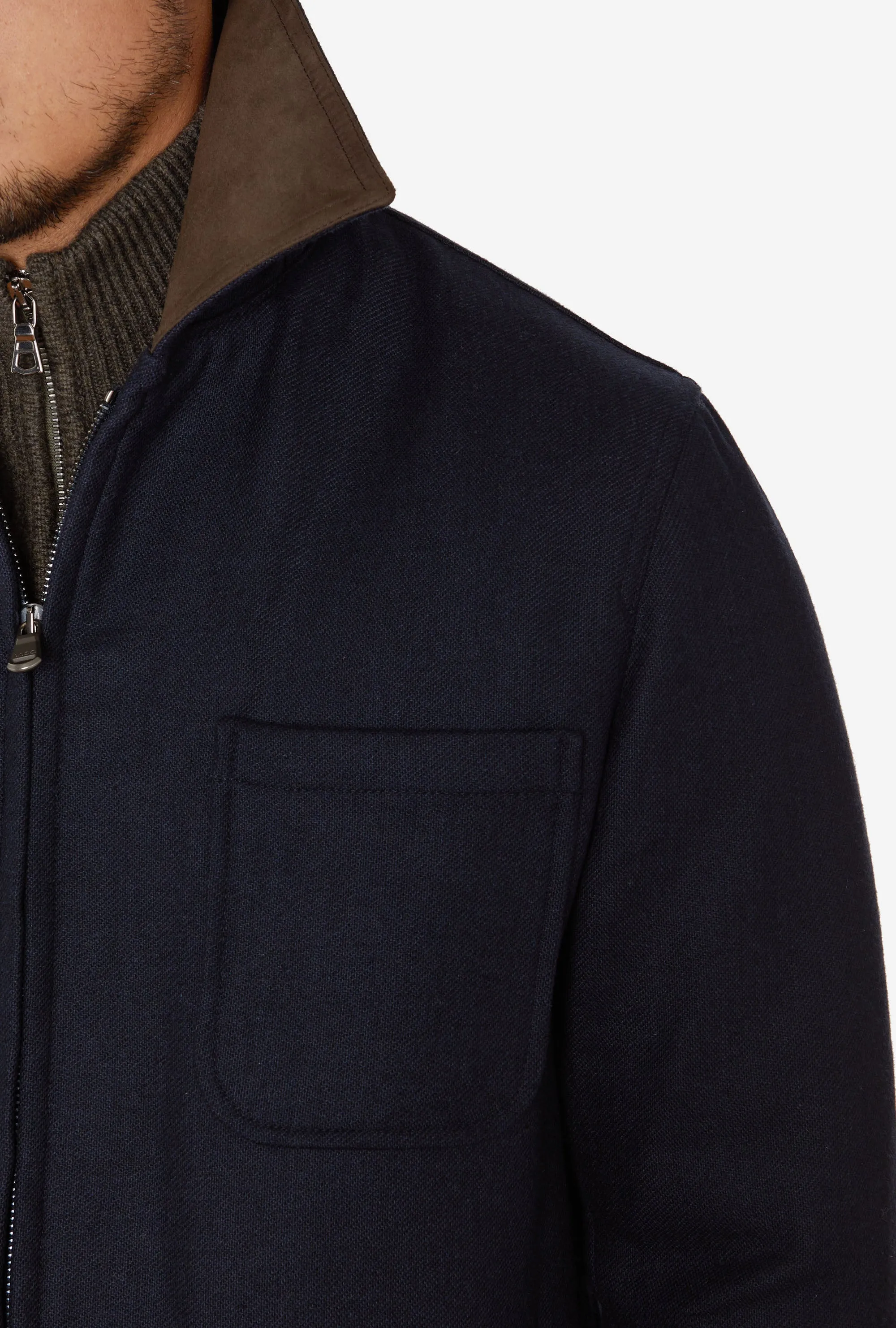 Shooting Jacket Technical Wool Navy