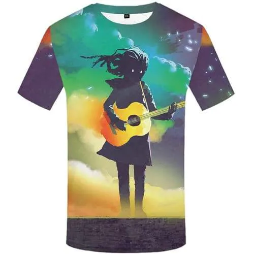 Skull T-shirt Men Music T shirts Funny Graffiti T-shirts Graphic Art T-shirts 3d Colorful Tshirt Anime Short Sleeve Fashion Mens