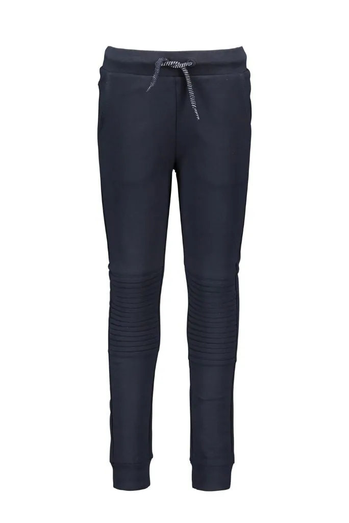 Slim Ribbed Knee Track Pants in Navy