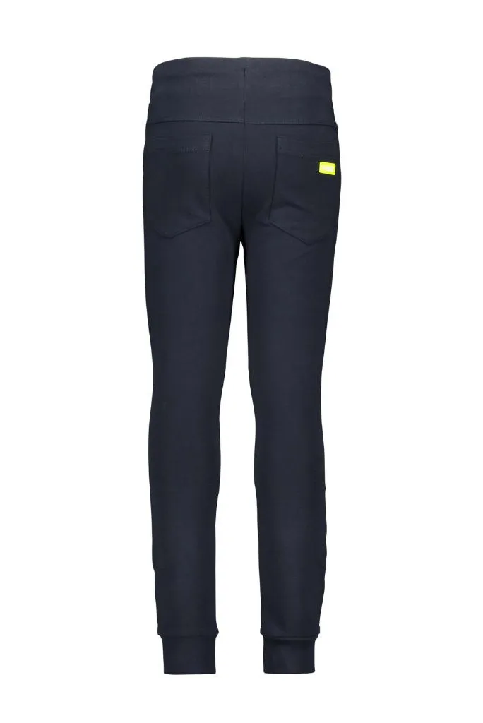 Slim Ribbed Knee Track Pants in Navy