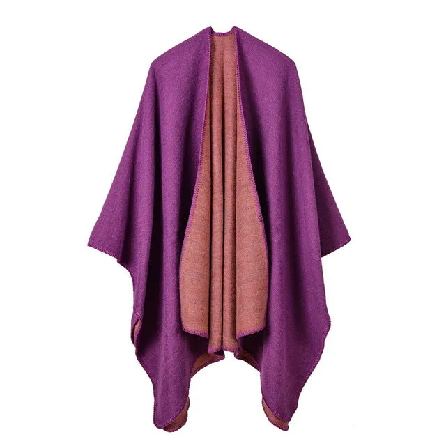 Solid Color Fashion Women's Poncho Scarf - 6 Colors