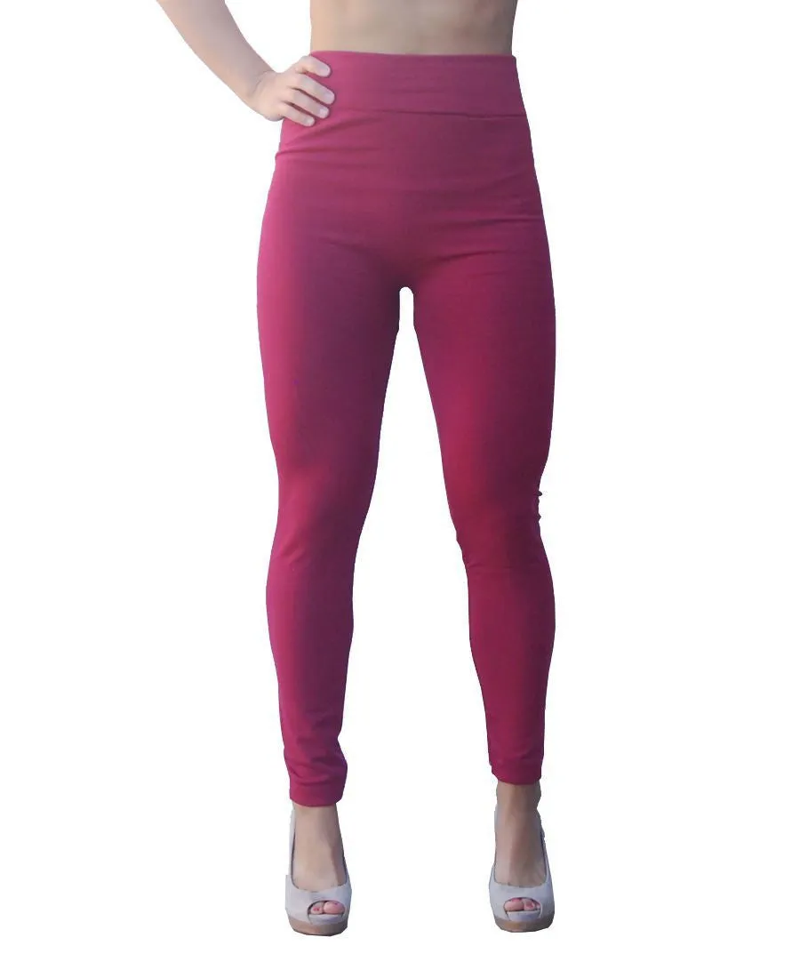 Solid Leggings Burgundy Regular