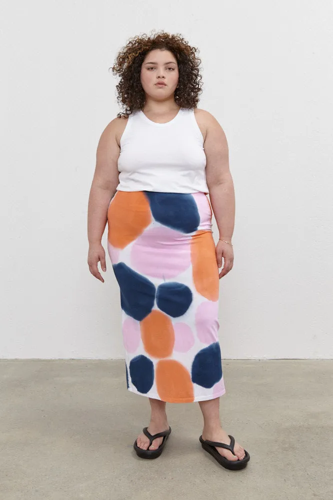 Stam Pencil Skirt Orange/Navy/Pink