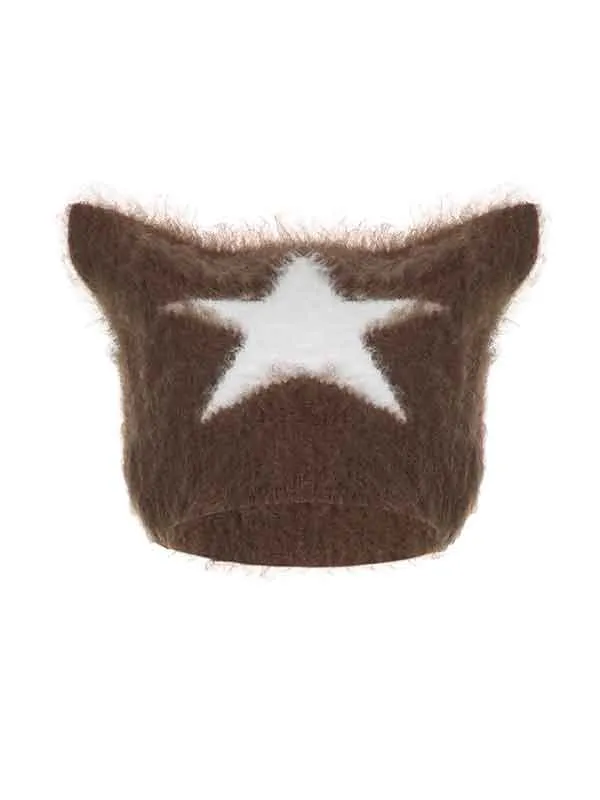 Star Color Block Cute Knitted Hat