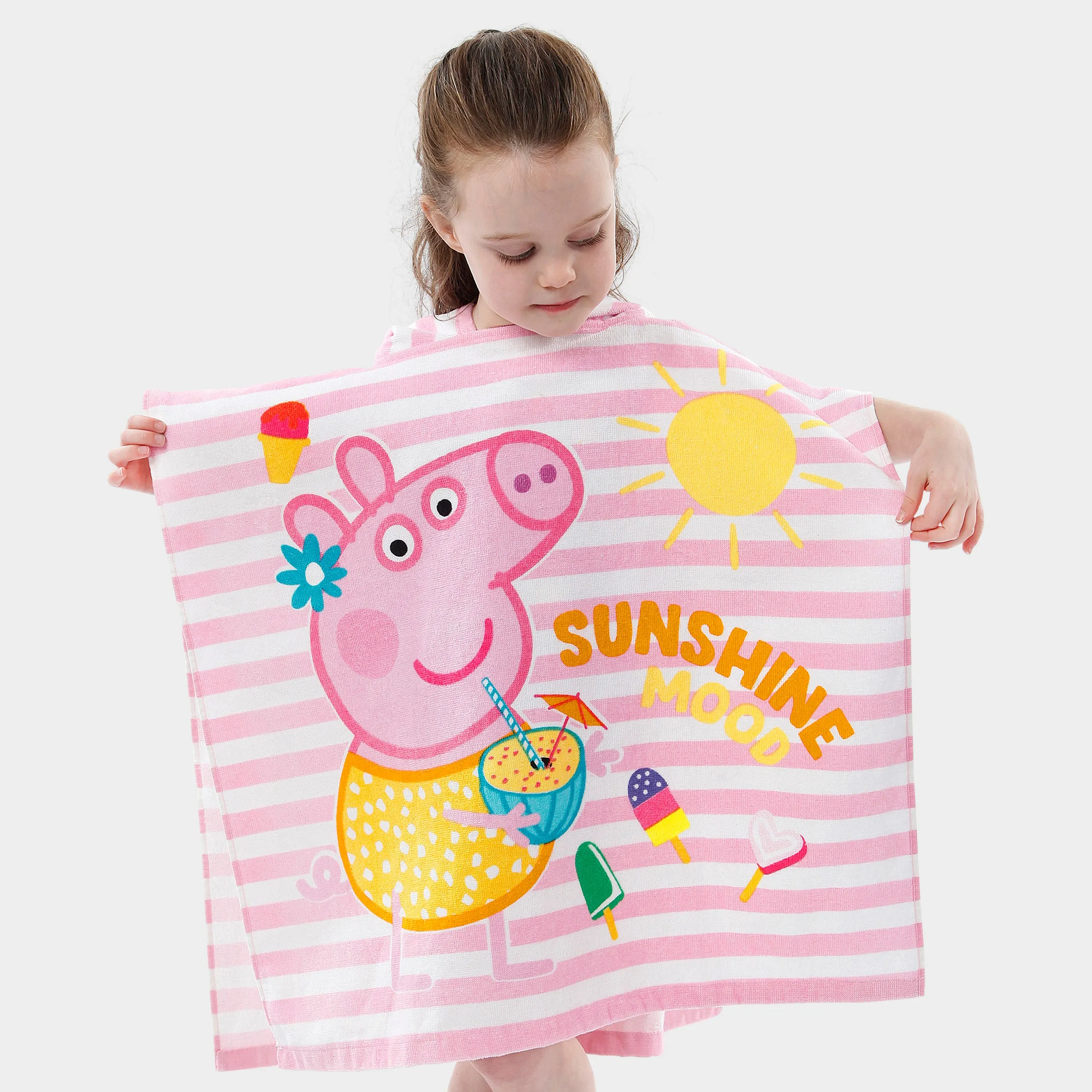 Striped Peppa Pig Towel Poncho