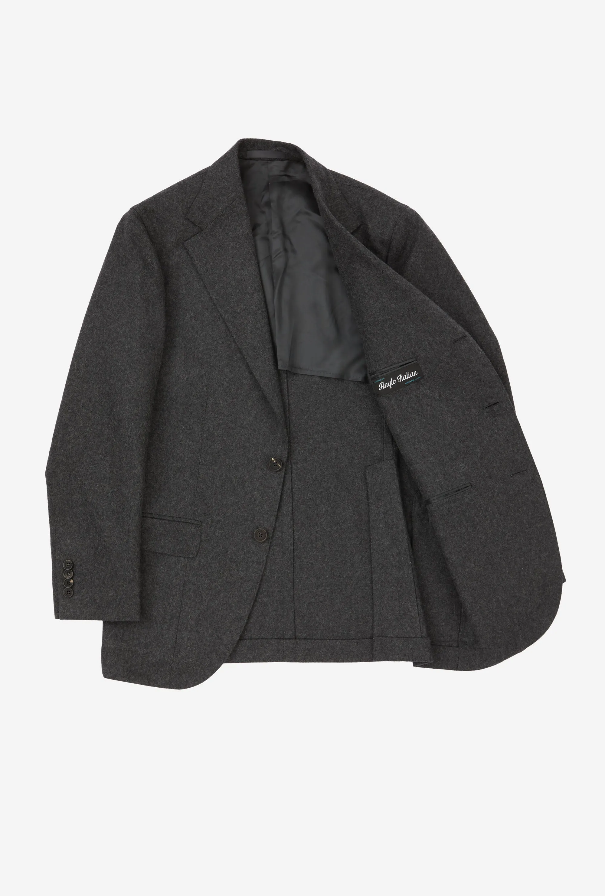 Suit Single Breasted Charcoal Flannel