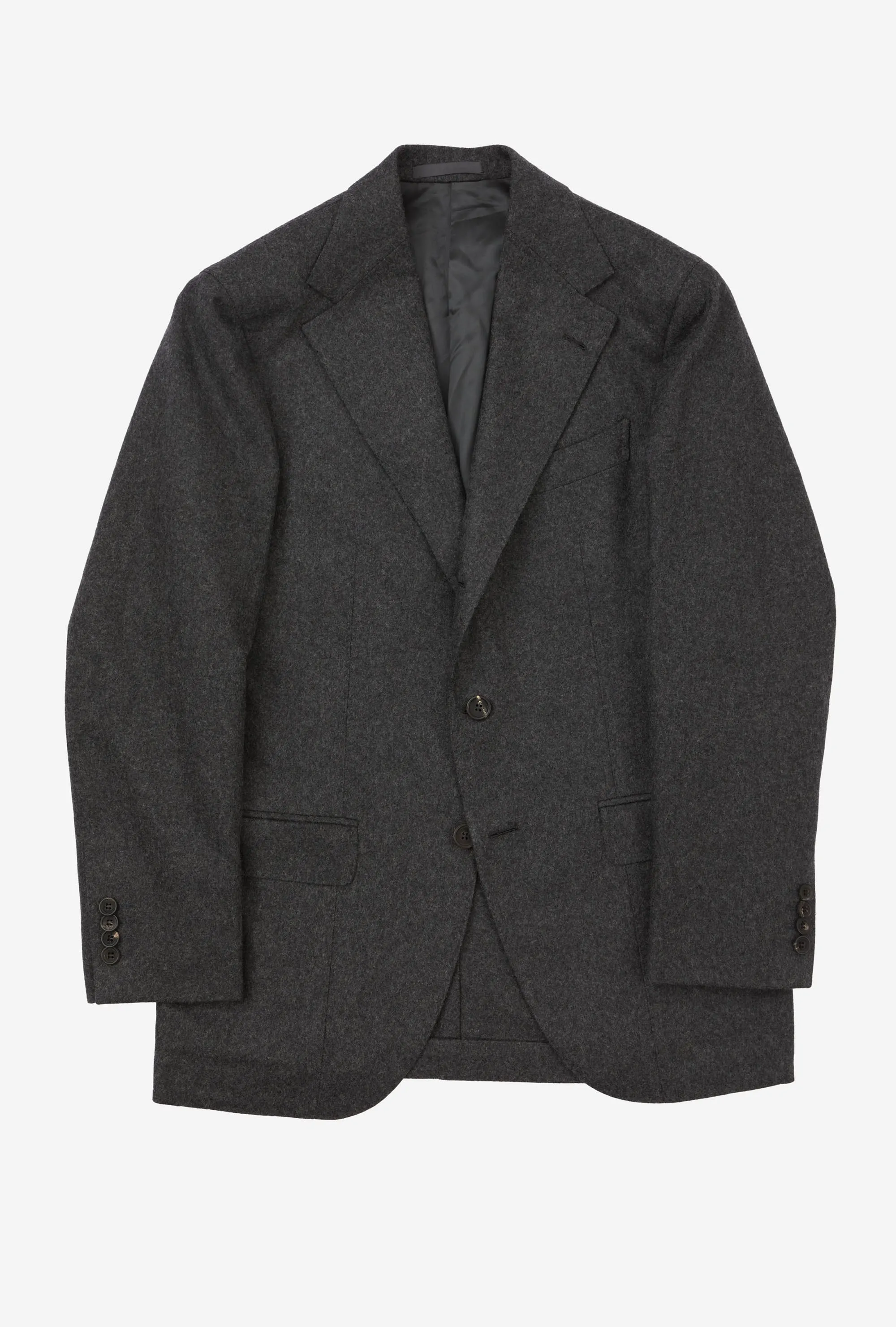 Suit Single Breasted Charcoal Flannel