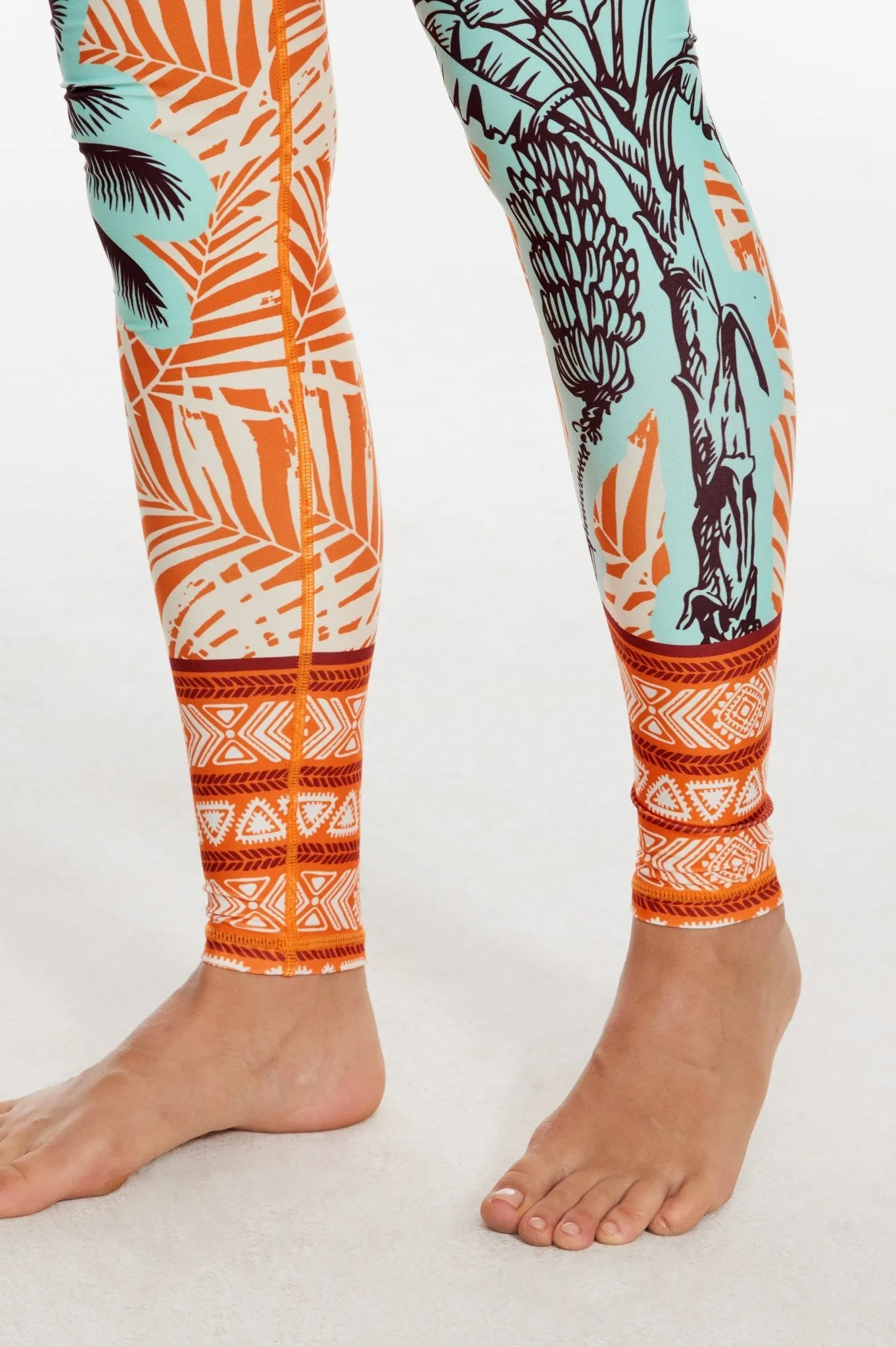 Sunset Palms High-waisted Leggings - Orange