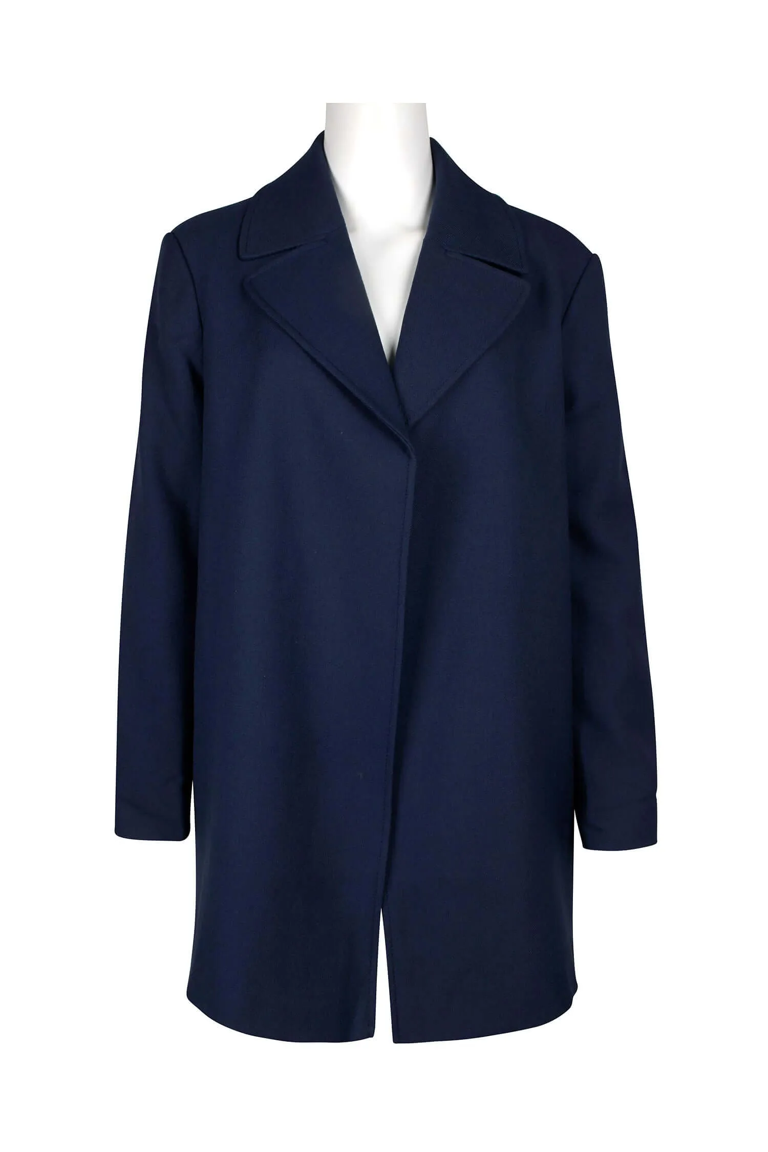 Tahari ASL Notched Collar Long Sleeve Solid Twill Jacket