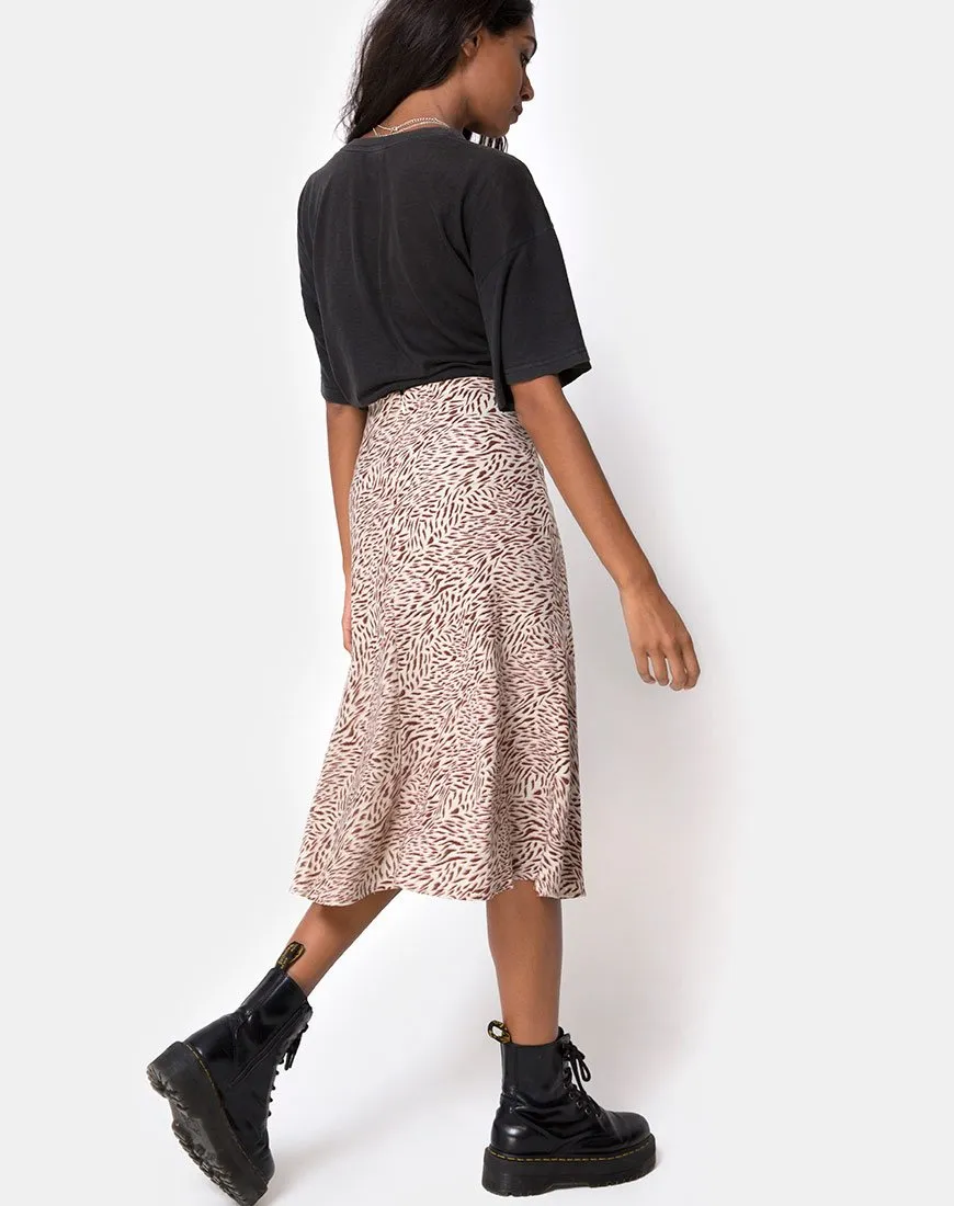 Tauri Midi Skirt in Safari Taupe