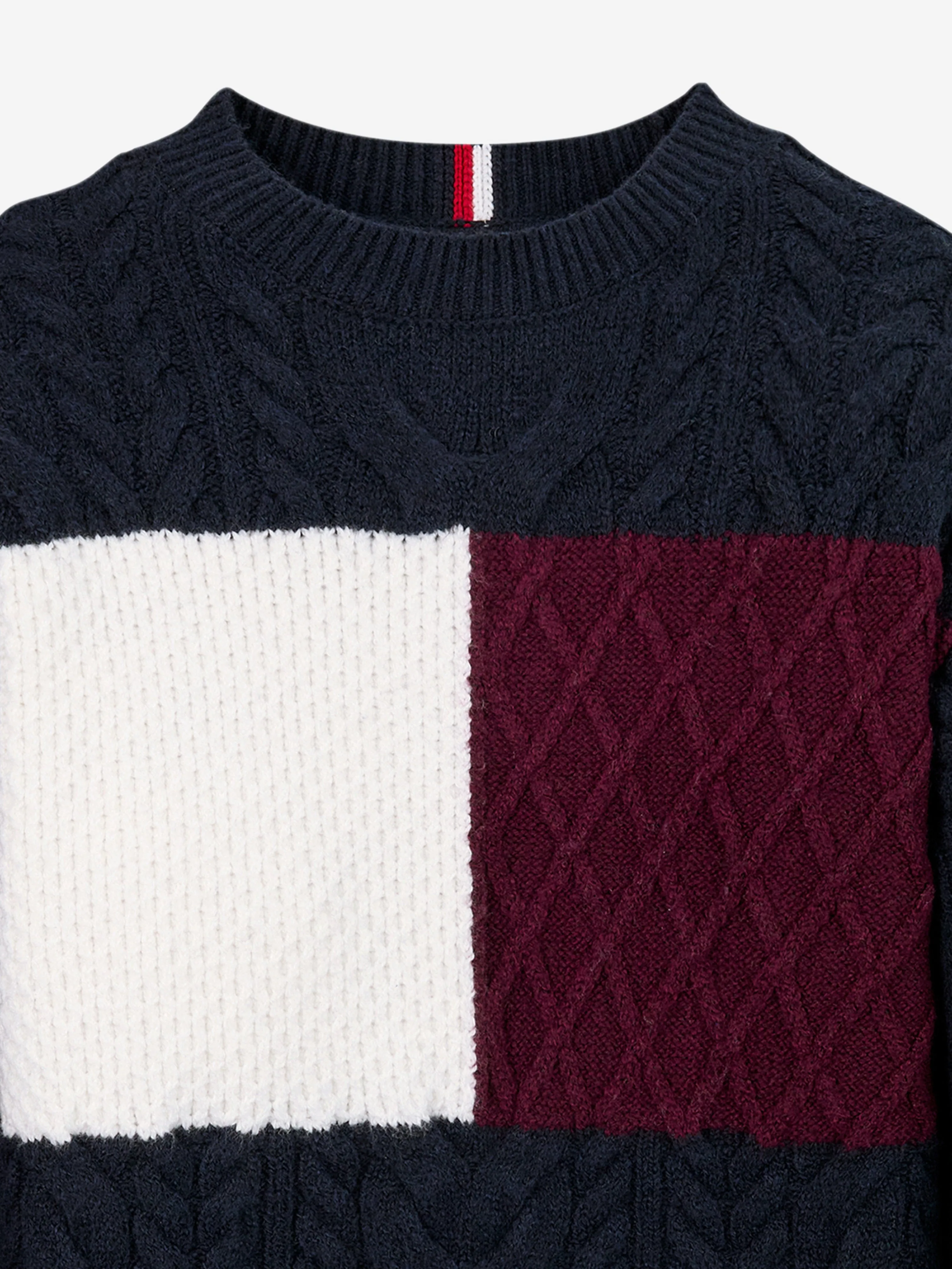 Tommy Hilfiger Boys Colourblock Jumper in Navy