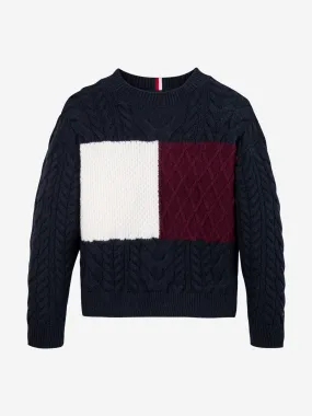 Tommy Hilfiger Boys Colourblock Jumper in Navy