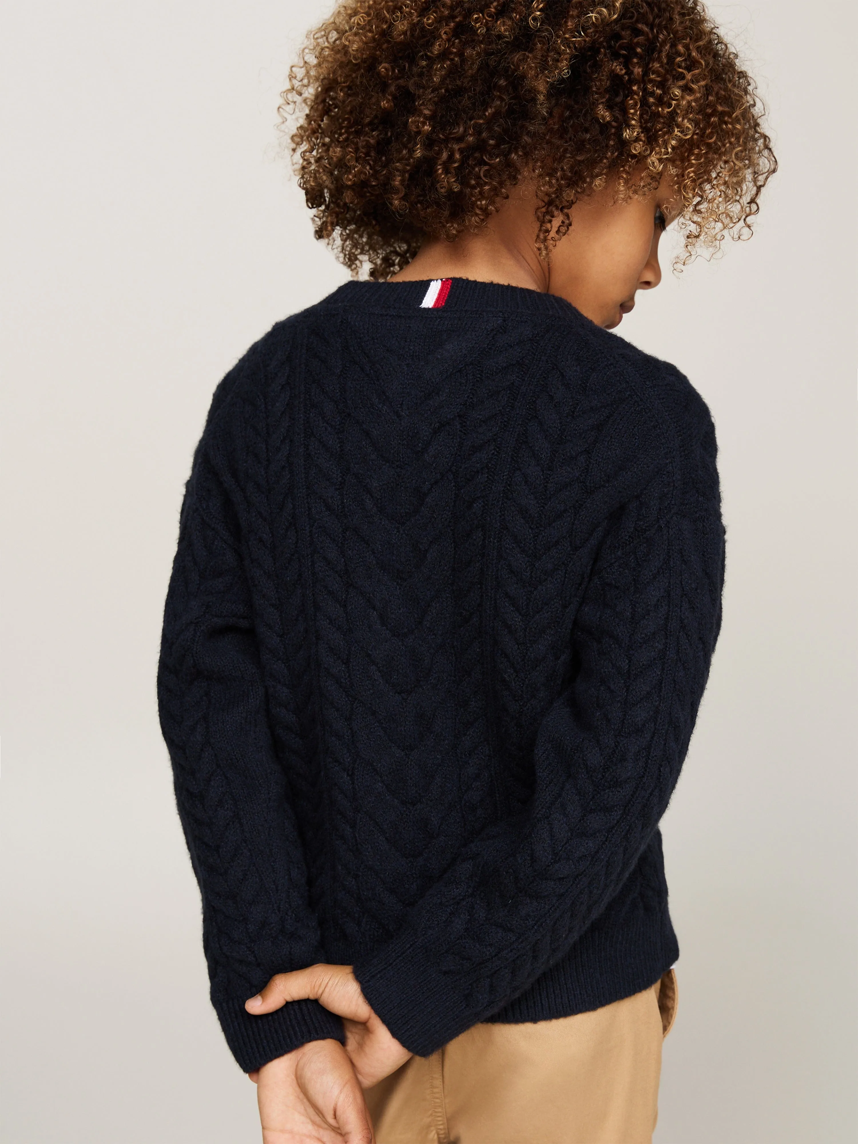 Tommy Hilfiger Boys Colourblock Jumper in Navy