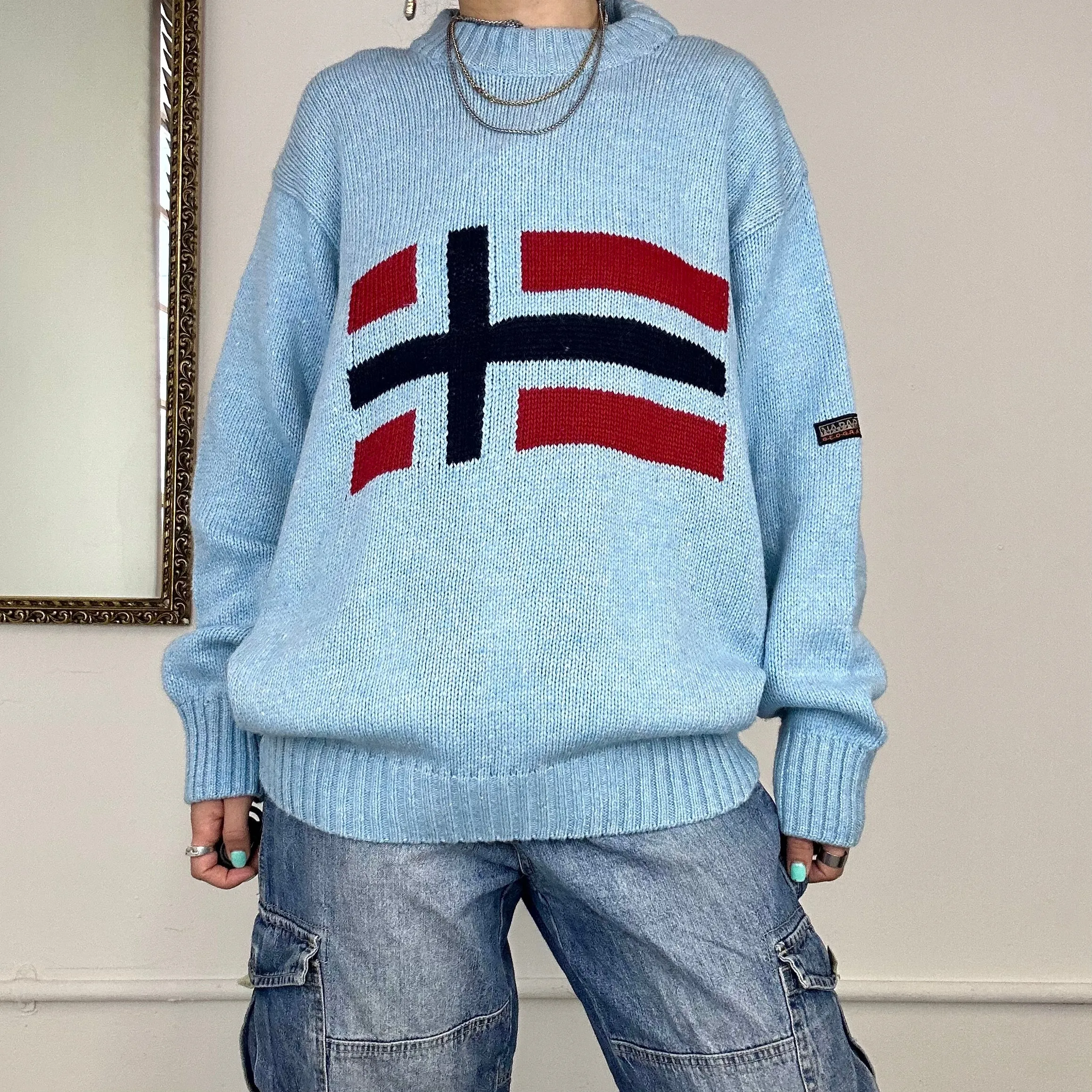 vintage napapijri knitted jumper