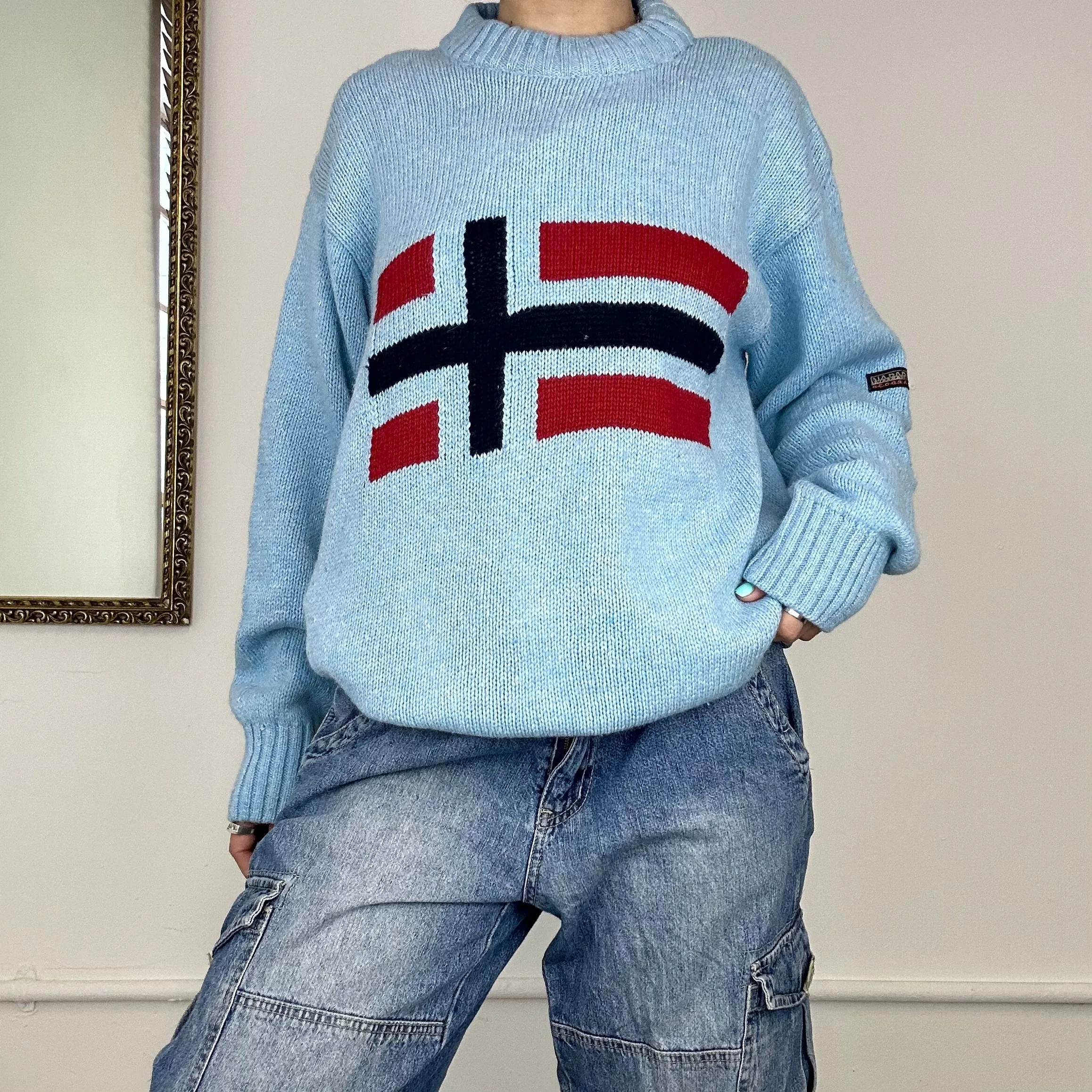 vintage napapijri knitted jumper