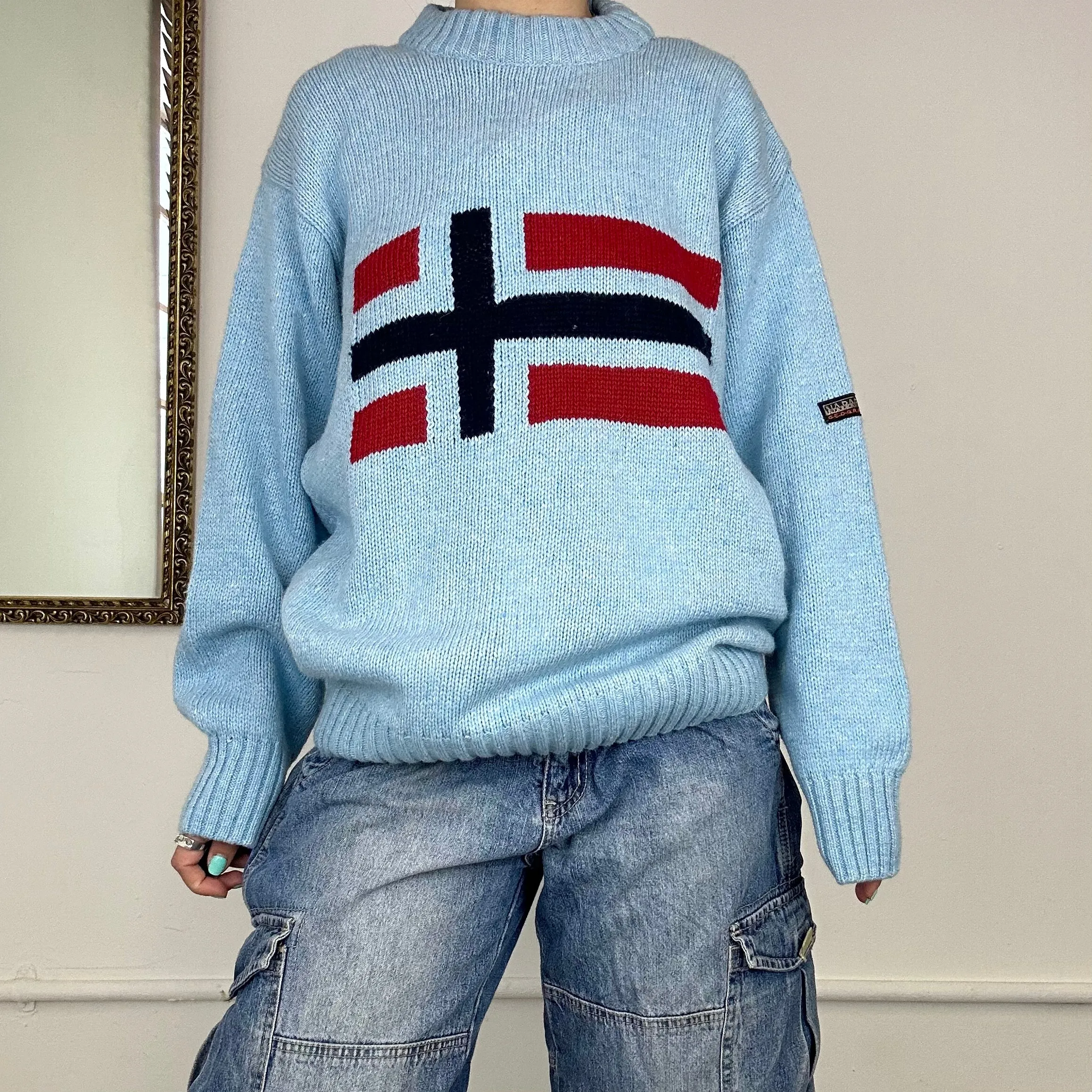 vintage napapijri knitted jumper