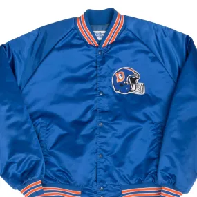 VINTAGE NFL DENVER BRONCOS CHALK LINE SATIN BOMBER JACKET 1990S XL MADE IN USA