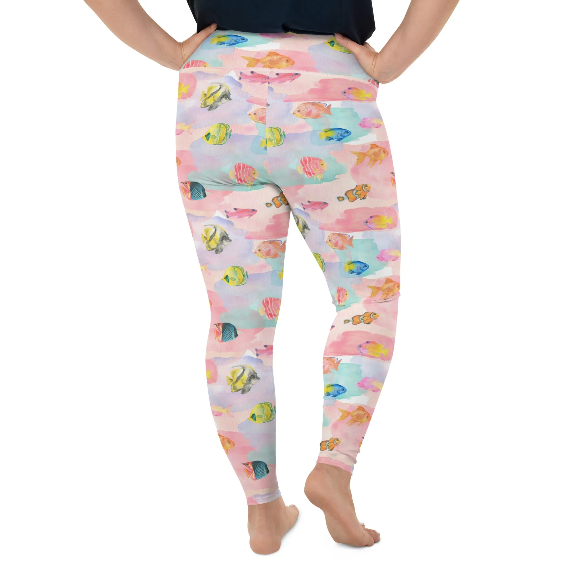 Watercolor Fish Plus Size Leggings