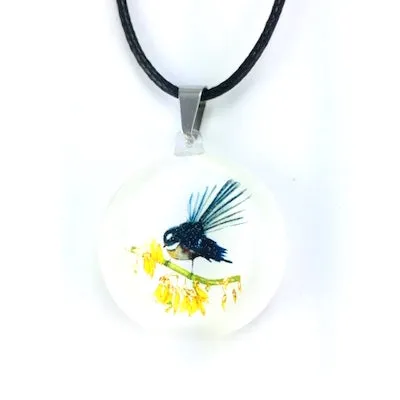 White Fantail Pendant & Earring Set