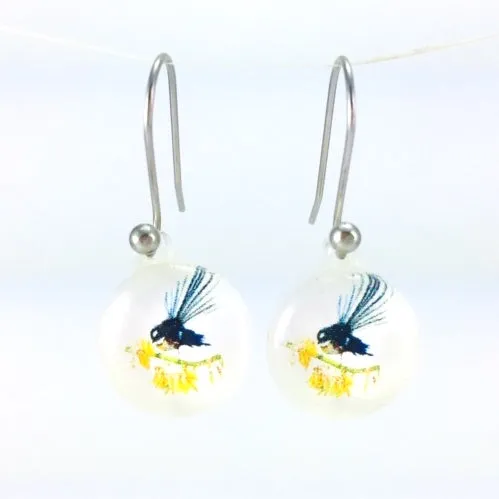 White Fantail Pendant & Earring Set