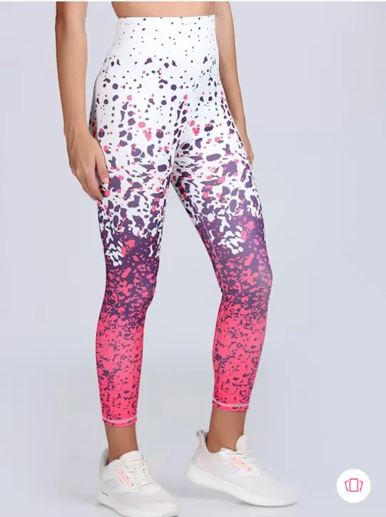 Women's 4-Way Lycra Stretch Yoga Pants with Dynamic Graphic Print – Unleash Style in Every Stride