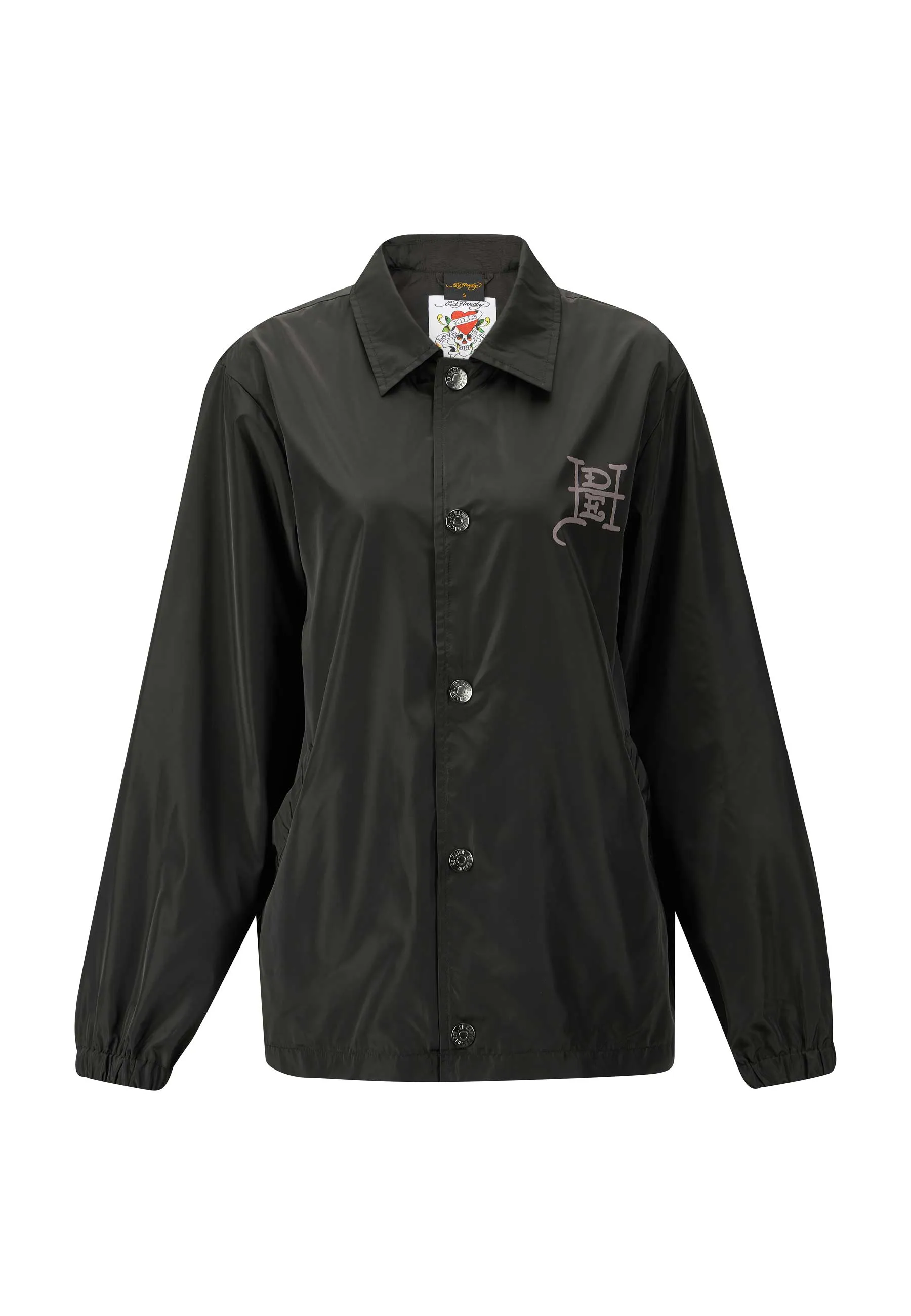 Womens Fireball Dragon Coach Jacket - Black