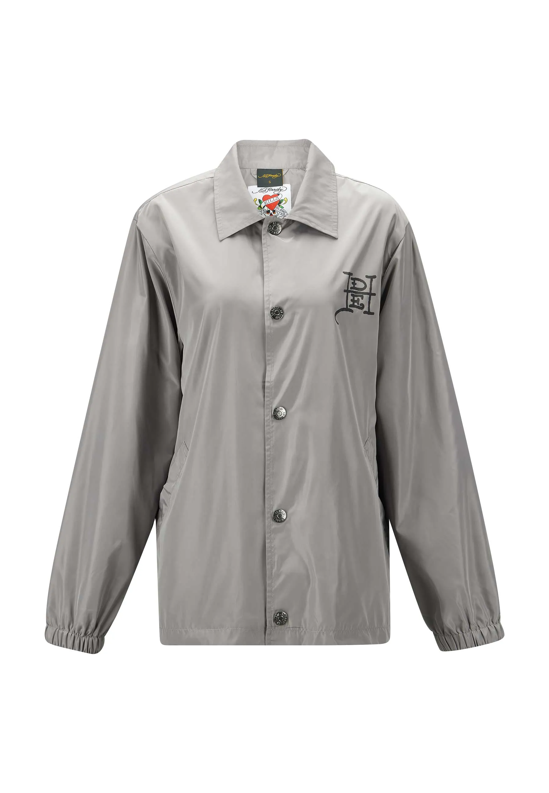 Womens Fireball Dragon Coach Jacket - Grey