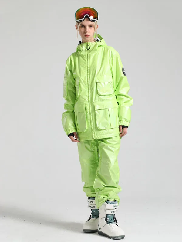 Women's Gsou Snow Neon Holographic Cargo Snowsuit