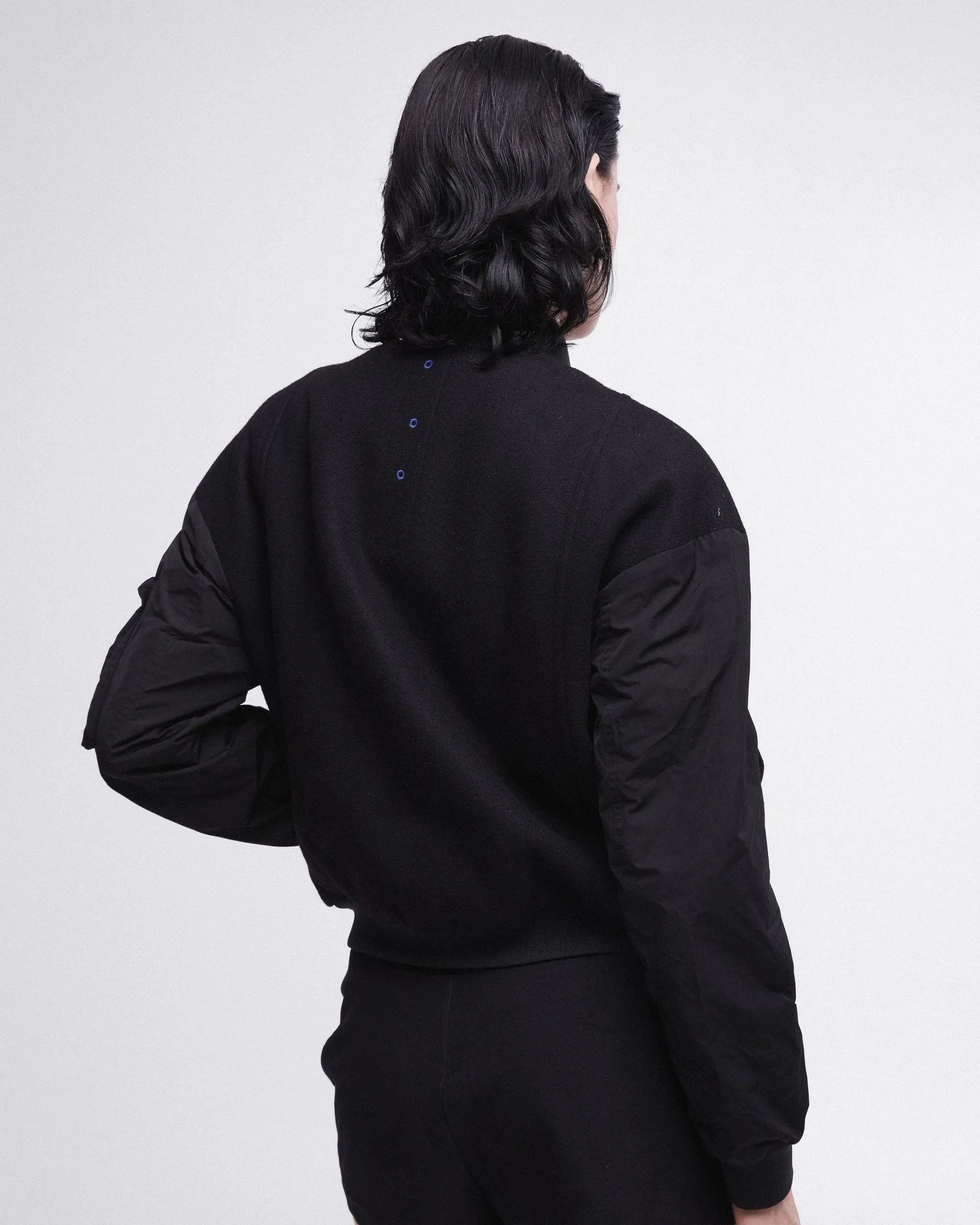 Wool and Nylon Blouson Black PR421100