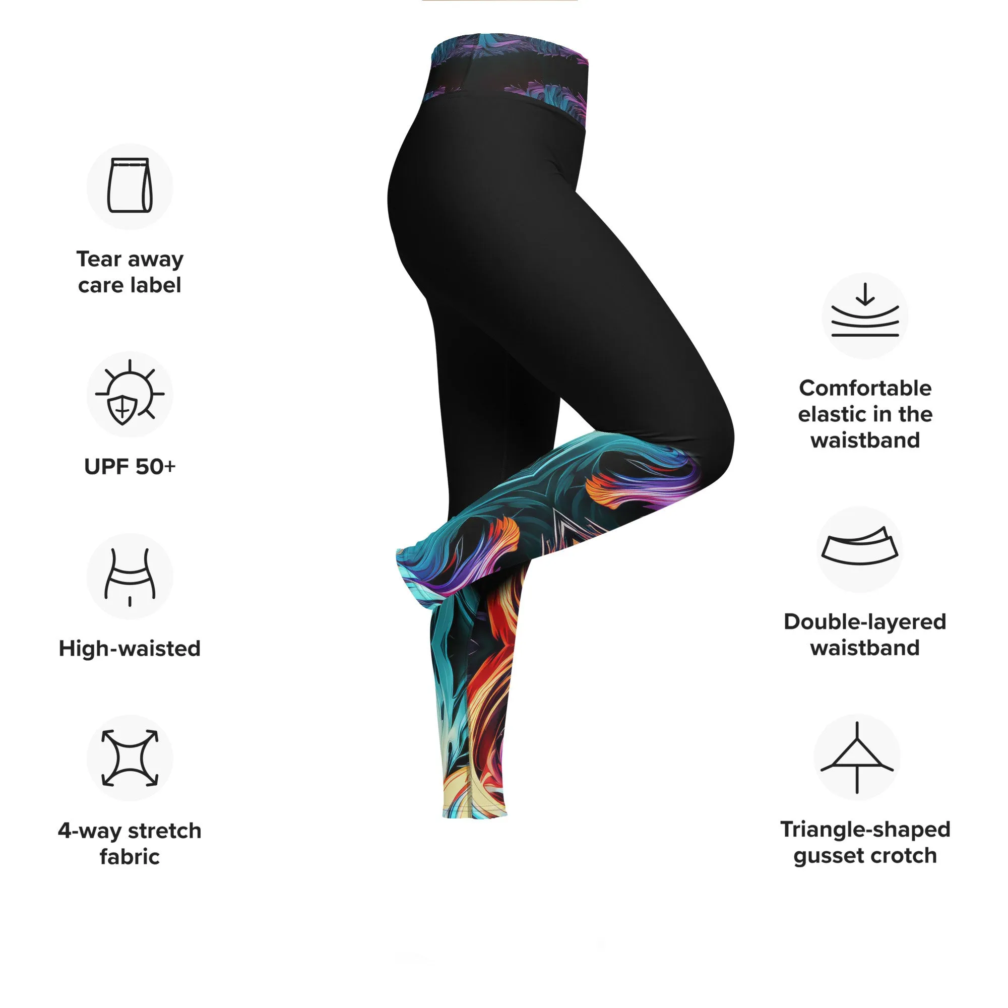 Yoga Leggings Hurricane Rainbow