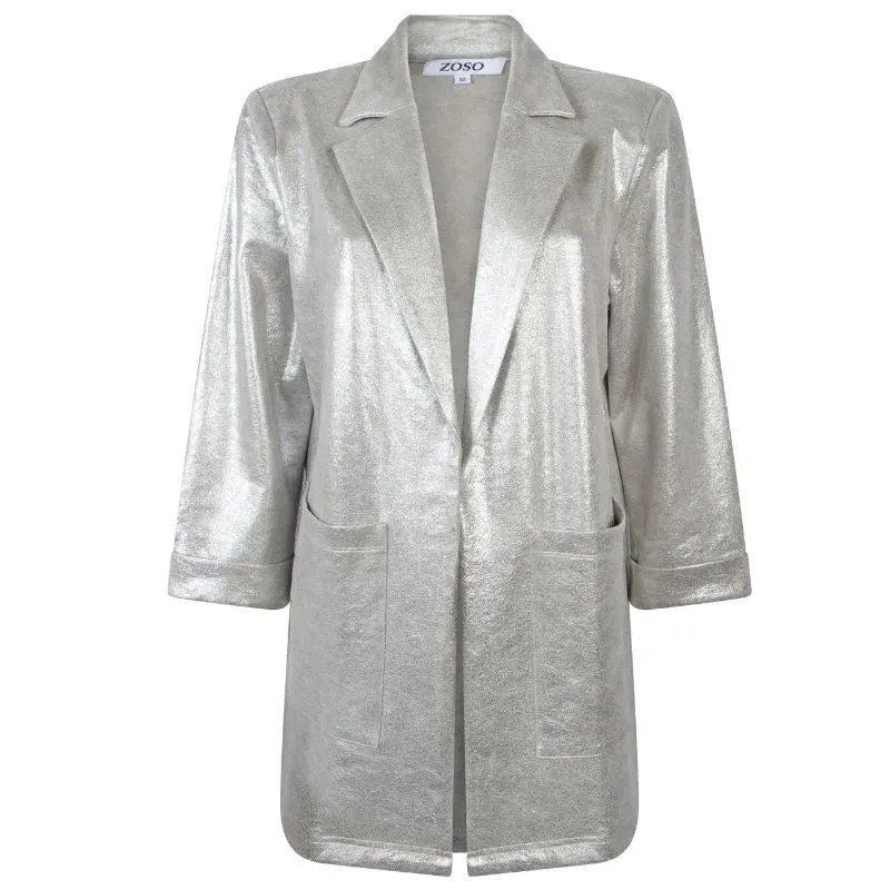 Zilveren suedine blazer Wonder