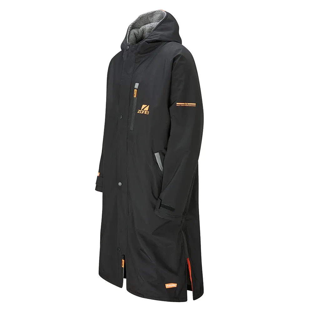 Zone 3 Oversized Polar Fleece Parka Robe Jacket   - Black/Orange